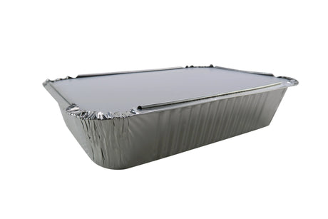 3.75 lb. Colored Carryout Foil Pan with Board Lid - Case of 500 - #3227L KitchenDance