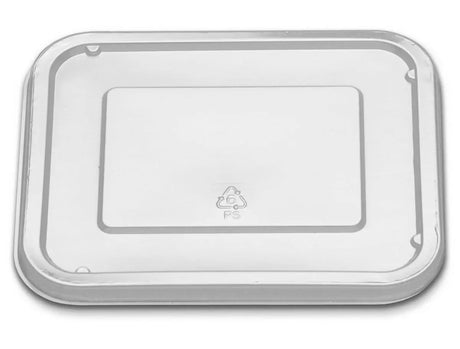 8″ X 6.5″ Black Ribbed PP- 1 Compt. HMR Oblong Tray, 32 Oz. With Lid Combo- Case 250 D & W Fine pack