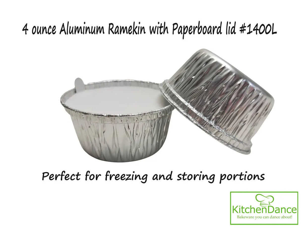 Disposable 4 oz. Foil Ramekins w/ Board Lid Case of 1000  #1400L D & W Fine pack