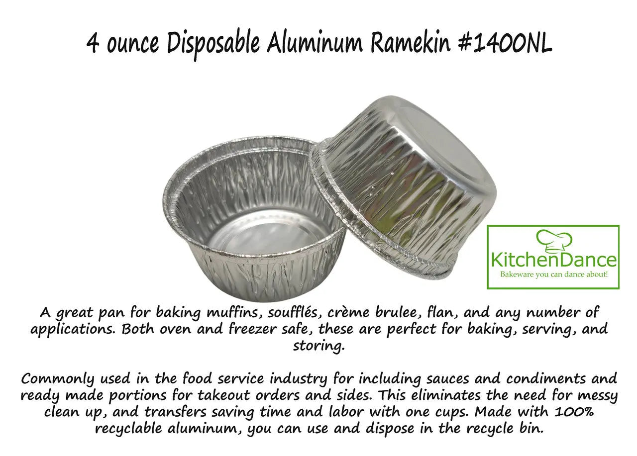 Disposable Aluminum Foil  4 oz. Ramekins - Case of 1000 - #1400NL D & W Fine pack