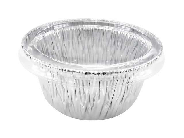 4 oz. Foil Ramekins w/ Plastic Lid - Case of 1000 - #1400P D & W Fine pack