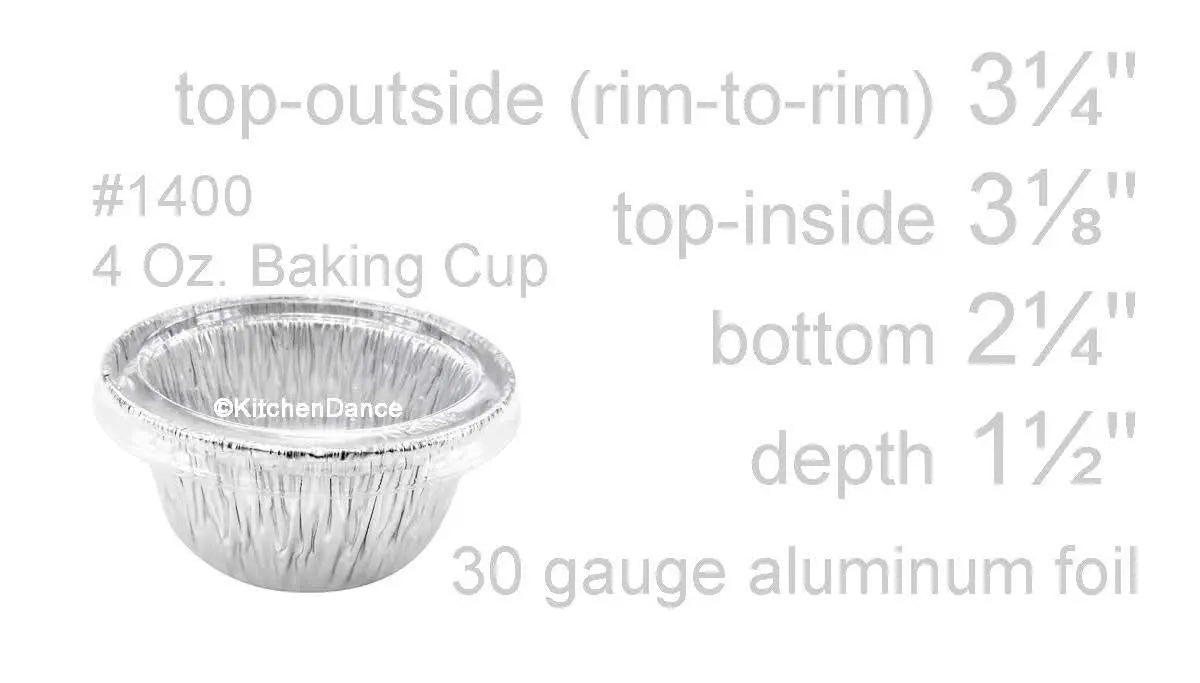4 oz. Foil Ramekins w/ Plastic Lid - Case of 1000 - #1400P D & W Fine pack
