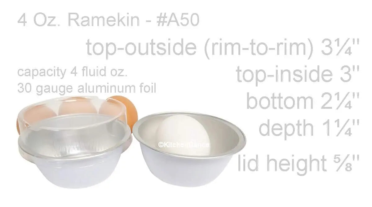 4 oz. Disposable Colored Aluminum Ramekins with Lids Case of 2000- #A50P KitchenDance