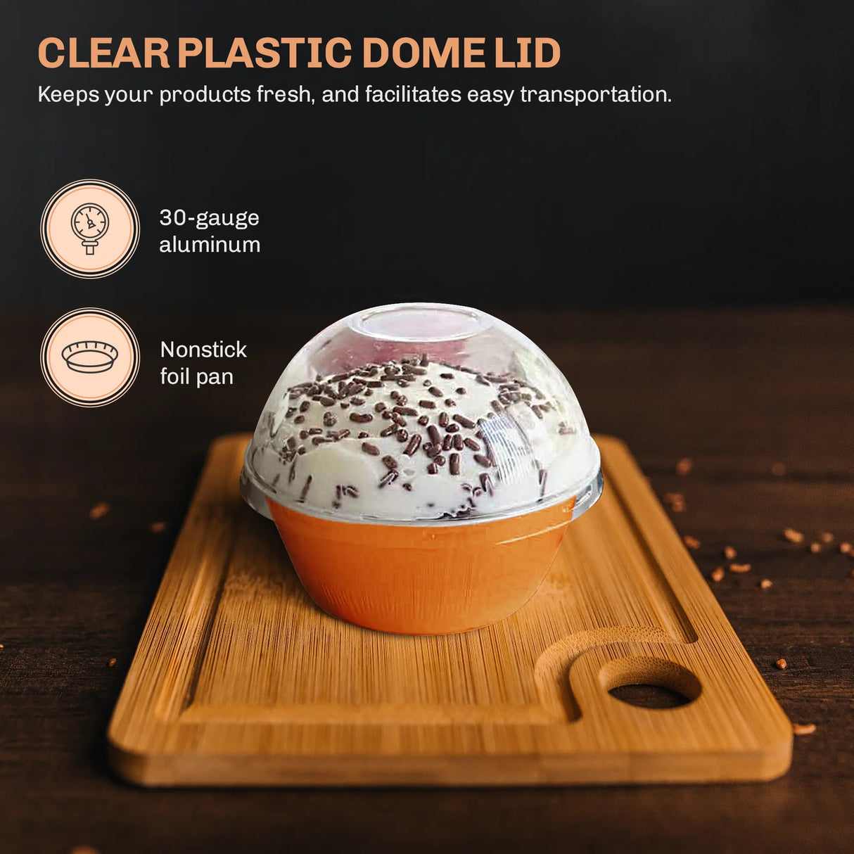 4 oz. Disposable Colored Aluminum Ramekins with Lids Case of 2000- #A50P KitchenDance