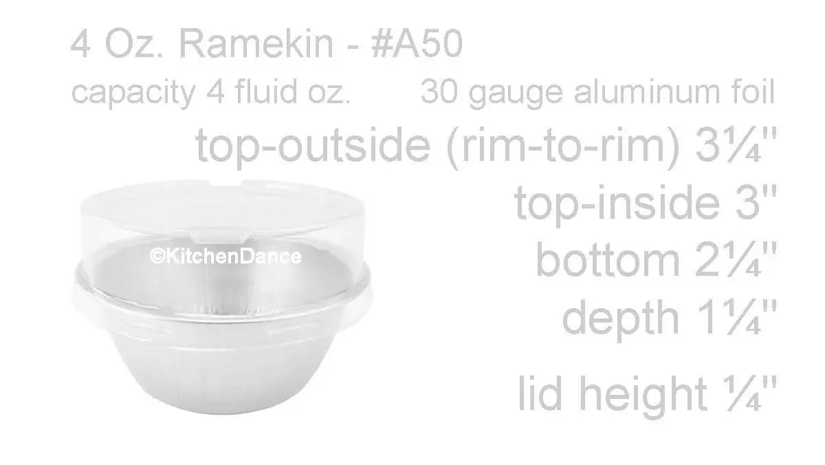 4 oz. Disposable Colored Aluminum Ramekins with Lids Case of 2000- #A50P KitchenDance