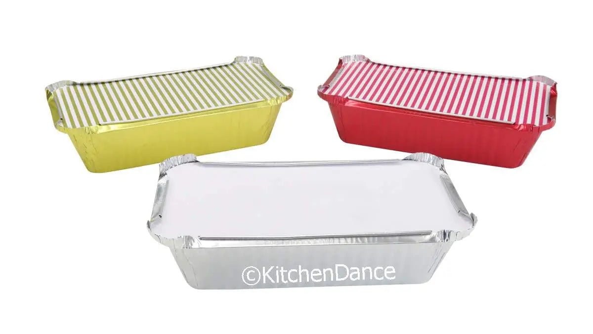 1½ lb. Closable Colored Foil Loaf Pan with Board Lid - Case of 1000 - #1650L KitchenDance