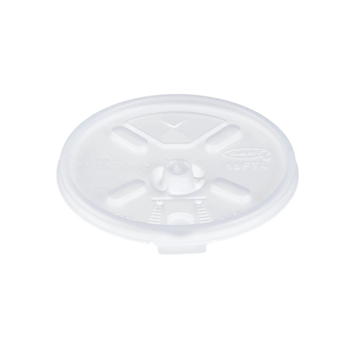 Dart 12-24 oz. Translucent HIPS Plastic Straw-Slotted Lid with Lift n’ Lock – Case of 1000 - #16FTLS Dart Container