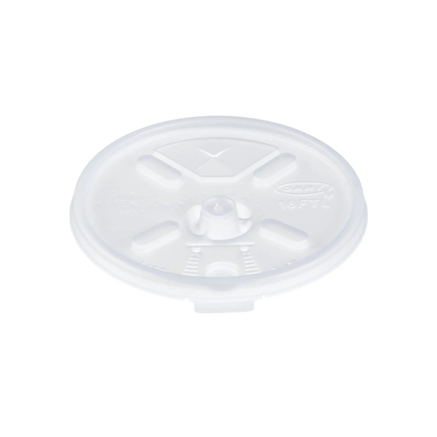 Dart 12-24 oz. Translucent HIPS Plastic Straw-Slotted Lid with Lift n’ Lock – Case of 1000 - #16FTLS Dart Container
