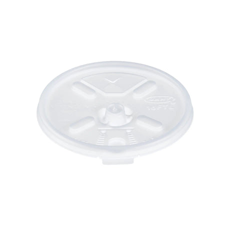 Dart 12-24 oz. Translucent HIPS Plastic Straw-Slotted Lid with Lift n’ Lock – Case of 1000 - #16FTLS Dart Container