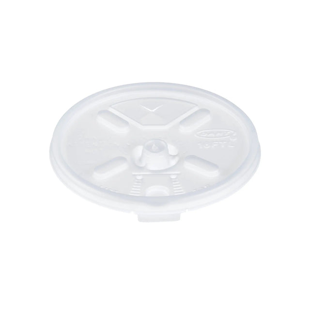 Dart 12-24 oz. Translucent HIPS Plastic Straw-Slotted Lid with Lift n’ Lock – Case of 1000 - #16FTLS Dart Container