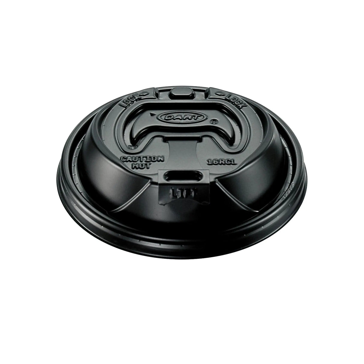 Dart 12-24 oz. Black HIPS Plastic Optima® Reclosable Lid - Case of 1000 - #16RCLBLK Dart Container