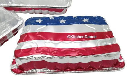 American Flag Cake Pan with Plastic Lid - Case of 100  #1776P Handi-Foil
