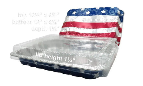 American Flag Cake Pan with Plastic Lid - Case of 100  #1776P Handi-Foil