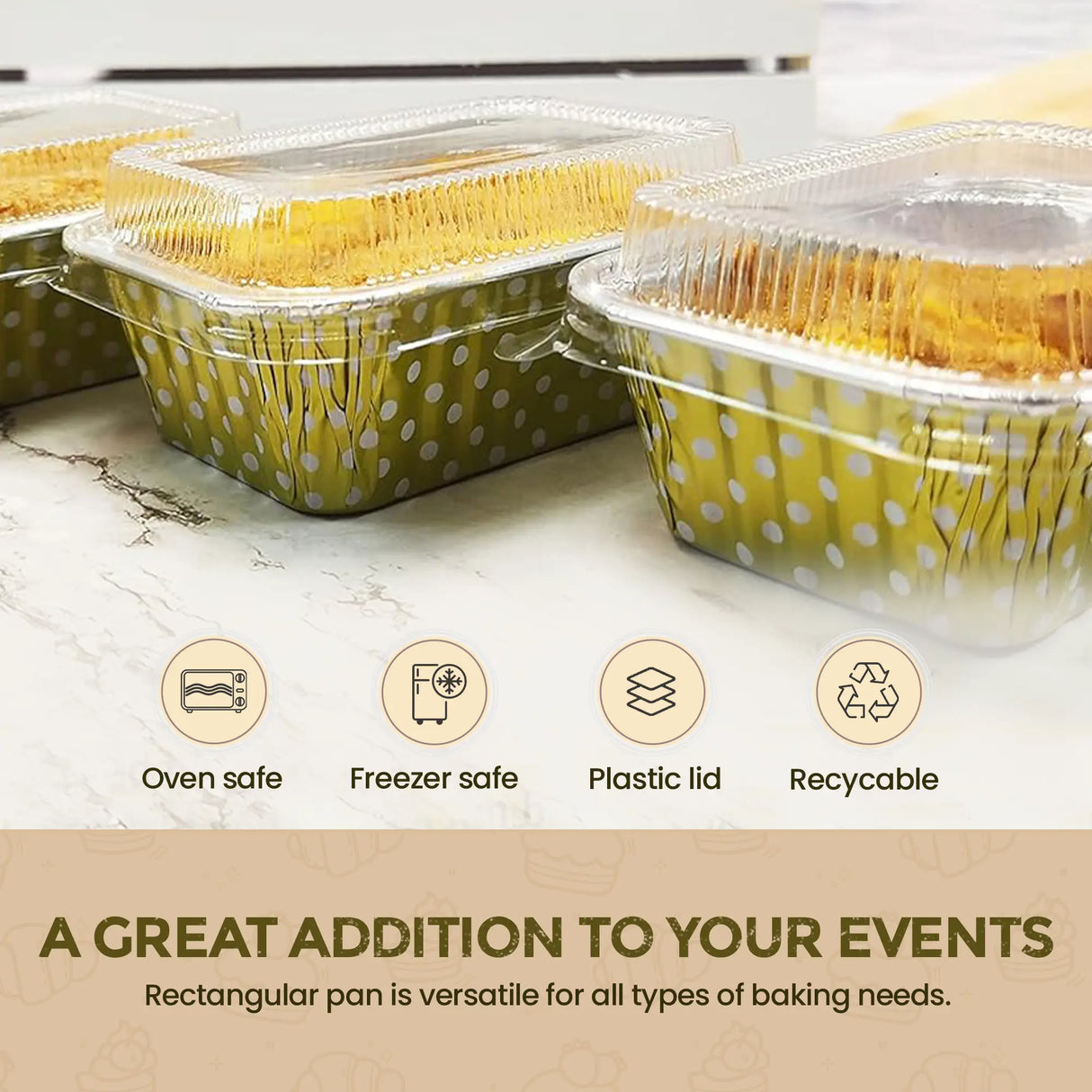 6  oz. Mini Colored Aluminum Loaf Pan w/ Lid - Case of 2000  #4004P KitchenDance