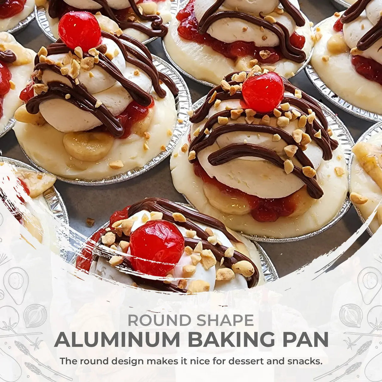 3" Disposable Small Aluminum Foil Tart Pan- Case of 1000  #301 KitchenDance