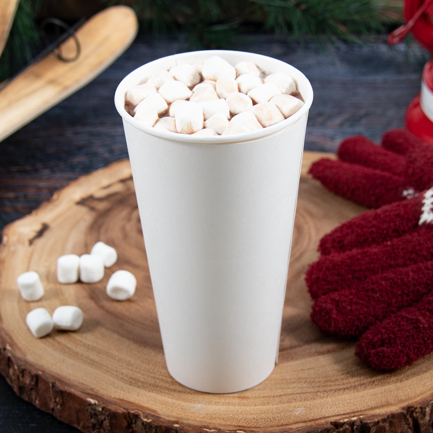 20 oz. White Double Walled Paper Hot Cup - Case of 600 - #DWTG20W Dart Container