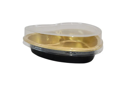 8 oz. Colored Heart Shaped Dessert or tart pan with Plastic Lid - Case of 1000 - #A255P Aikou