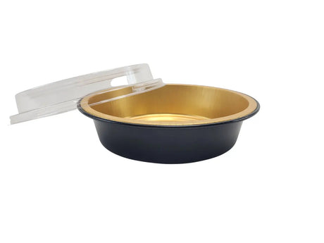 Handi-Stax 7" Round Gourmet To-Go Take Out Pans with Lids - Case of 50 Handi-Foil