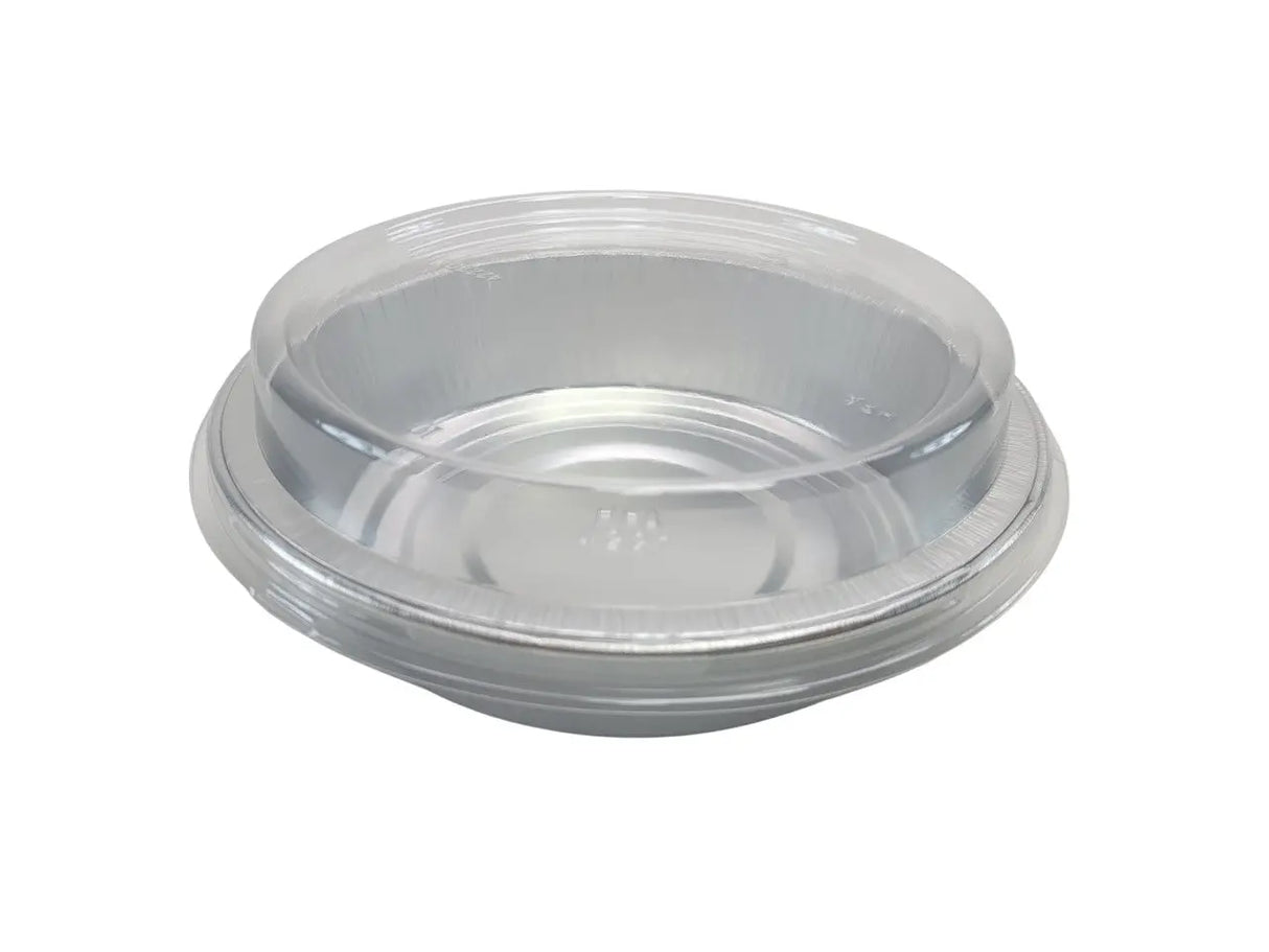 Handi-Stax 7" Round Gourmet To-Go Take Out Pans with Lids - Case of 50 Handi-Foil