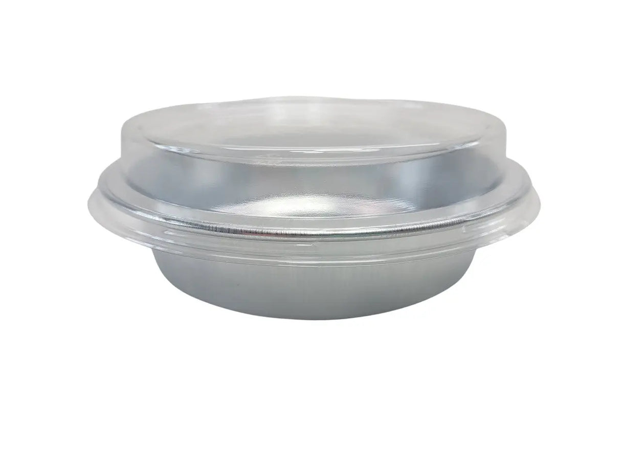 Handi-Stax 7" Round Gourmet To-Go Take Out Pans with Lids - Case of 50 Handi-Foil