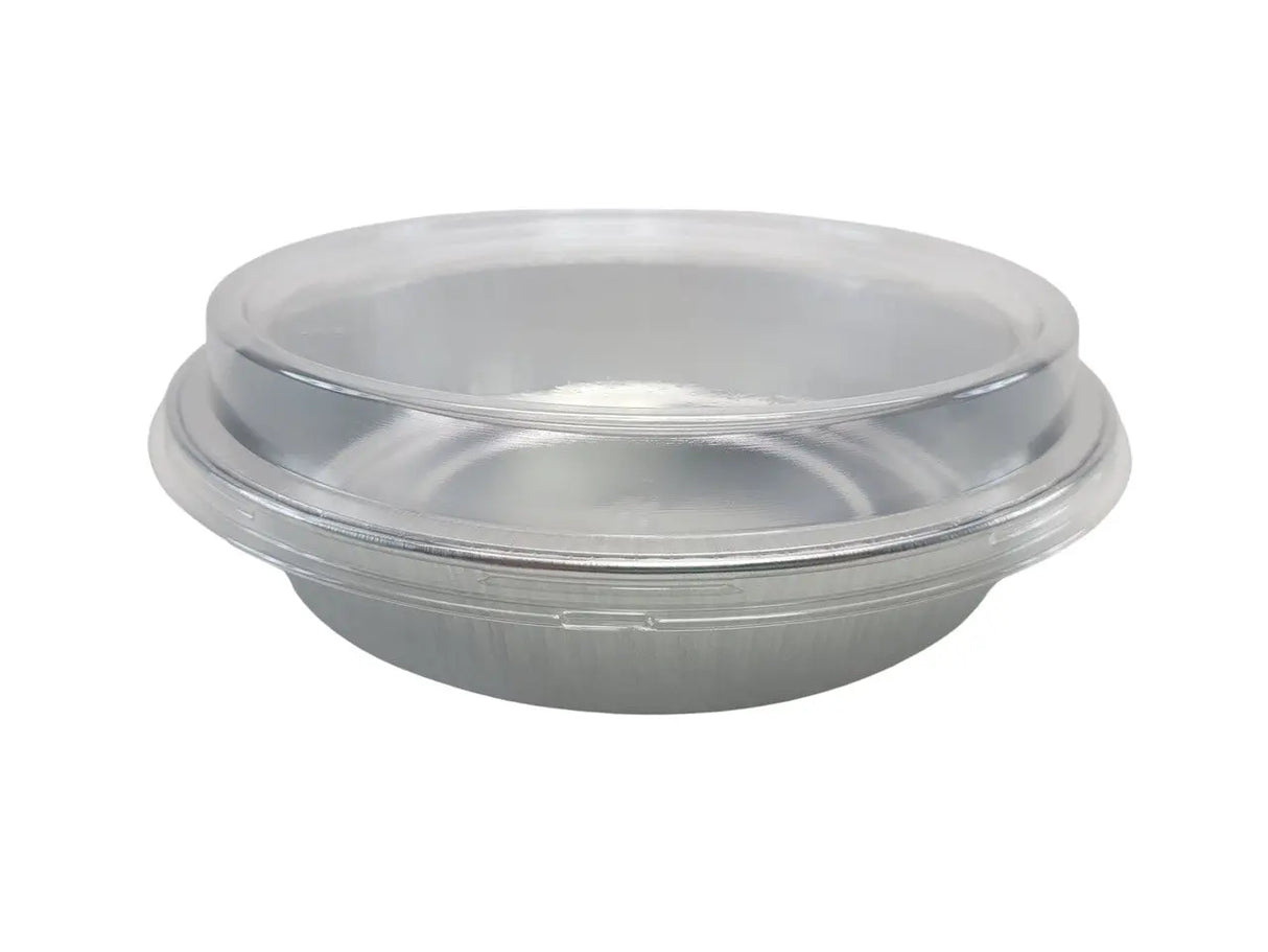 Handi-Stax 9" Round Gourmet To-Go Take Out Pans with Lids - Case of 50 Handi-Foil