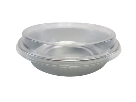 Handi-Stax 9" Round Gourmet To-Go Take Out Pans with Lids - Case of 50 Handi-Foil