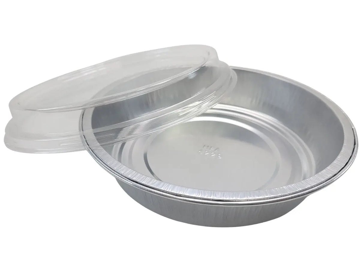 Handi-Stax 9" Round Gourmet To-Go Take Out Pans with Lids - Case of 50 Handi-Foil