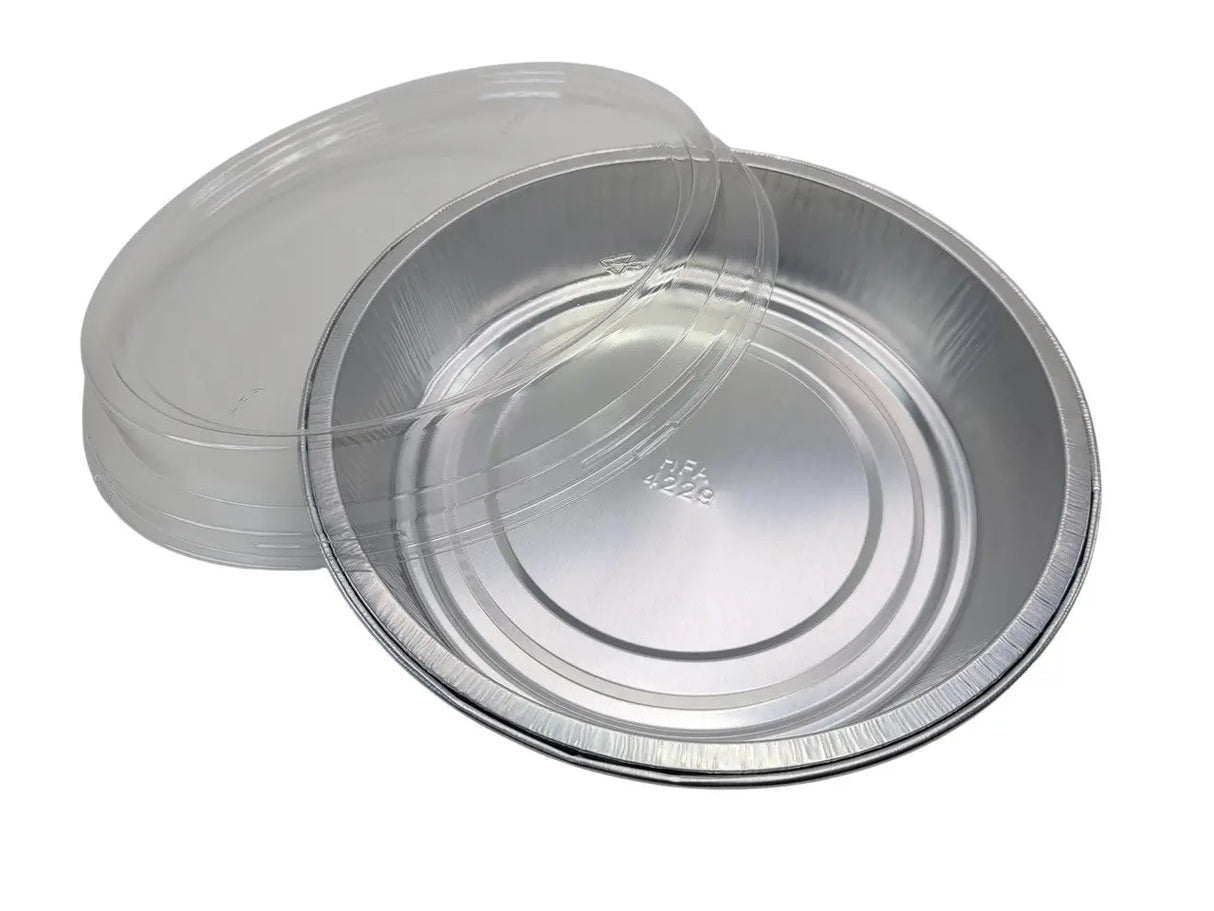 Handi-Stax 9" Round Gourmet To-Go Take Out Pans with Lids - Case of 50 Handi-Foil