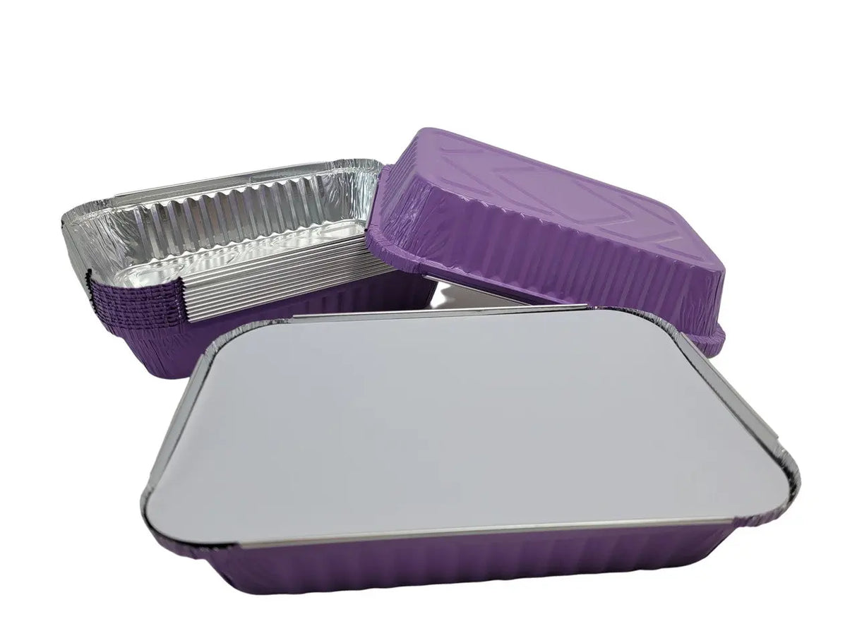 1½ lb. Shallow Colored Oblong Foil Pan with Board Lid - Case of 1000 - #6417L KitchenDance