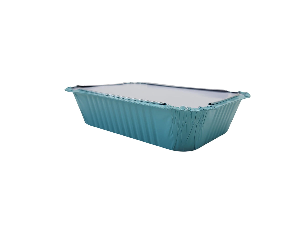1½ lb. Colored Foil Carryout Pan with Board Lid - Case of 1000 - #7650L KitchenDance