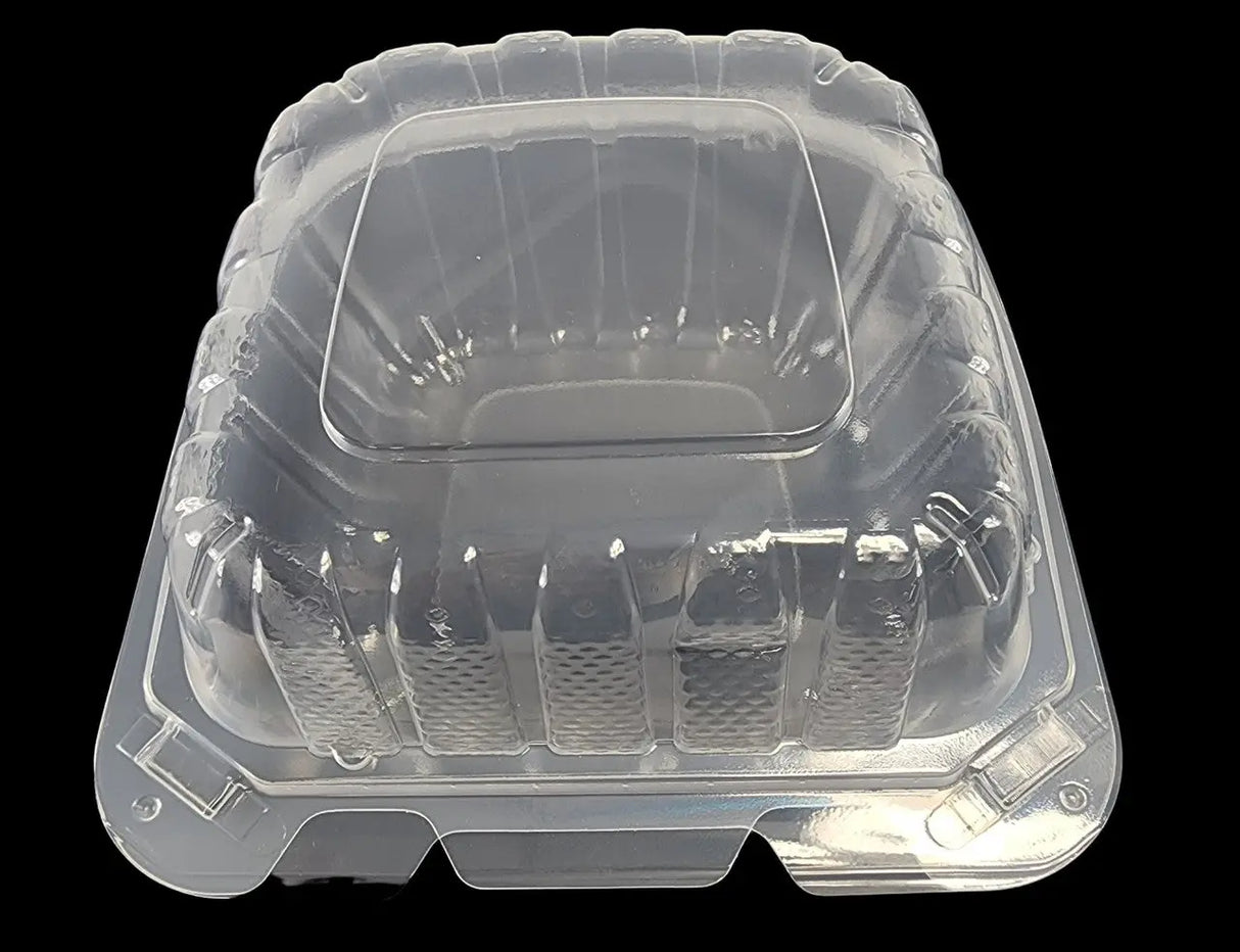 6 x 6 x 3 PP 1 Compartment Hinged Take Out Container Clear - Case of 300 Ecosystems