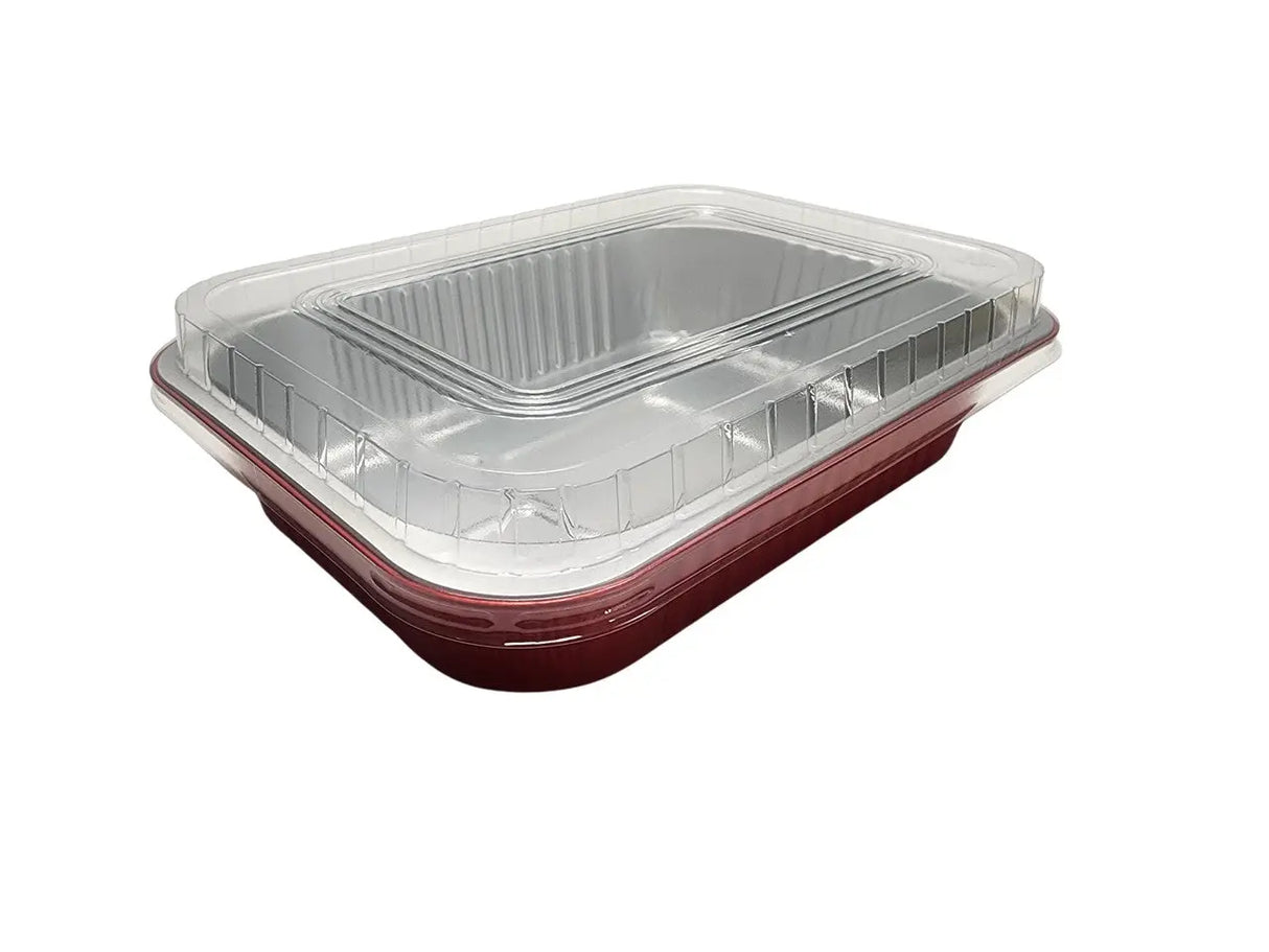11" x  7" Colored Heavy Aluminum Entrée Pan with Snap on Dome Lid - Case of 200  #A71P KitchenDance