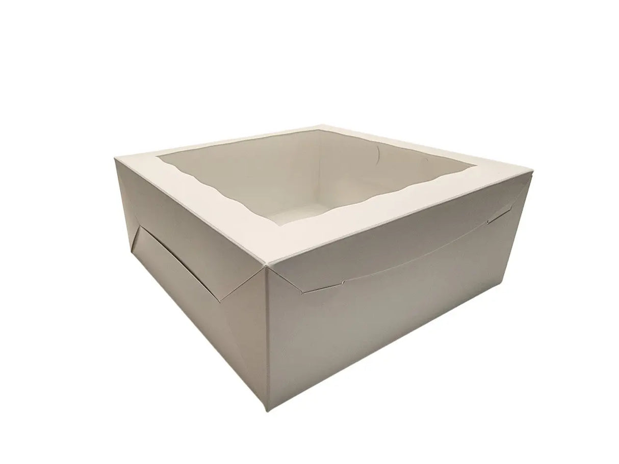 10 x 10 x 4 Colored Lock Tab Window Bakery Boxes - Case of 100 - #10104W BRP Box shop