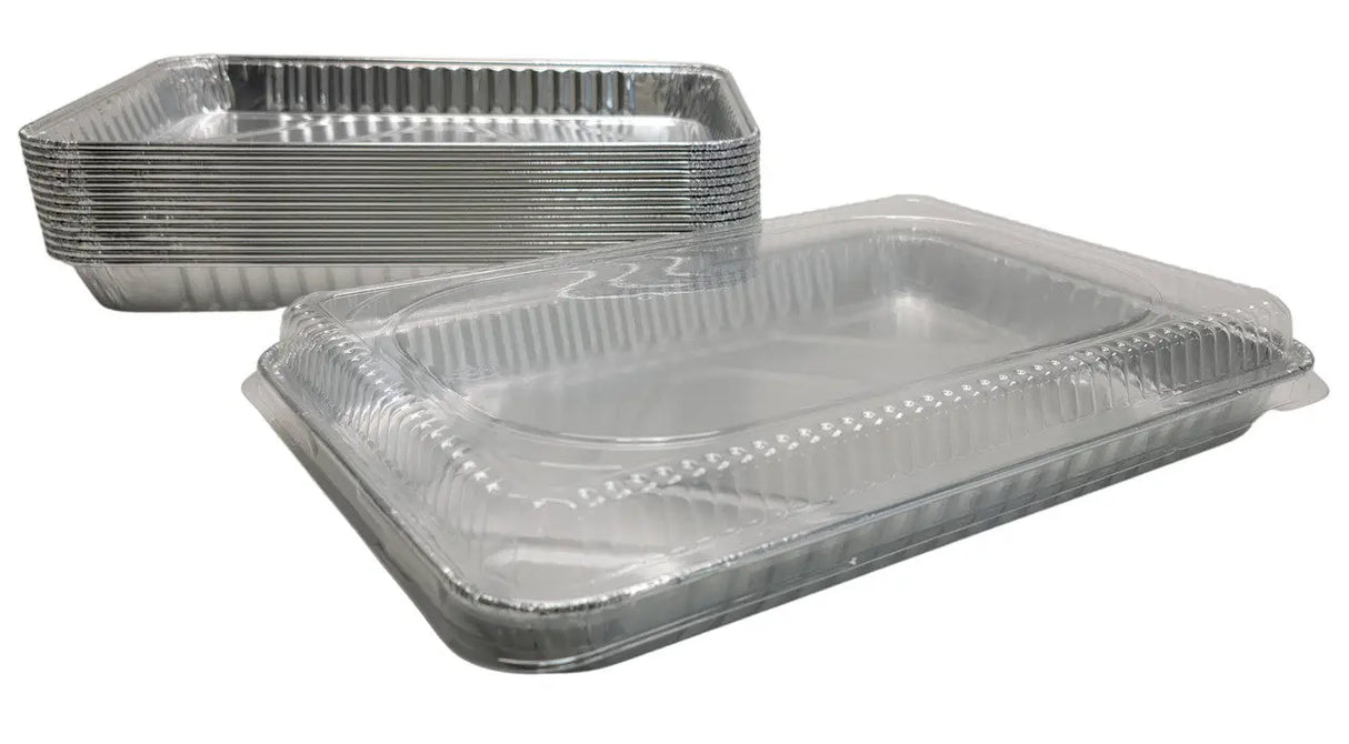 Quarter Sheet Cake Pan with Plastic Dome Lid - Case of 100 - #1200P Handi-Foil