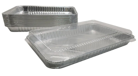 Quarter Sheet Cake Pan with Plastic Dome Lid - Case of 100 - #1200P Handi-Foil