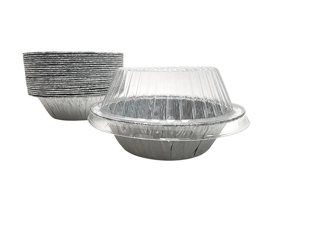 Handi-Foil  5¾" Disposable Foil Pot Pie Pan w/ Dome Lid - Case of 1000 - #4007P Handi-Foil