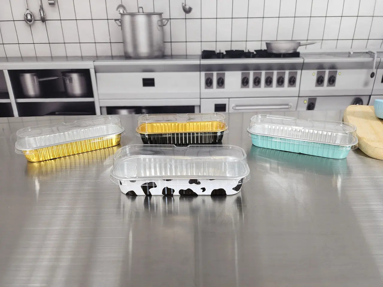 Rectangular Colored Dessert Tin with Stackable Lid - Case of 1000 - #A43P KitchenDance