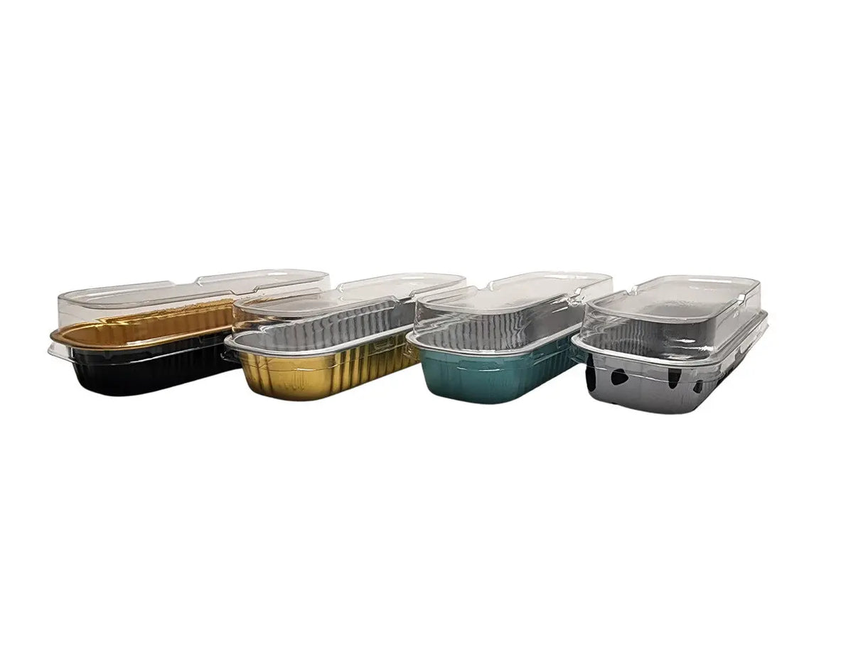 Rectangular Colored Dessert Tin with Stackable Lid - Case of 1000 - #A43P KitchenDance