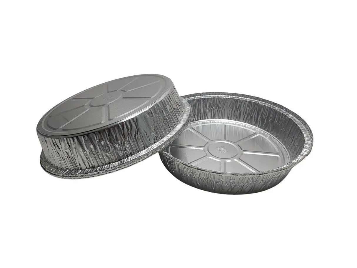 Disposable 10" Round Foil Carryout Pan with Board Lid Case of 250- #260L Handi-Foil