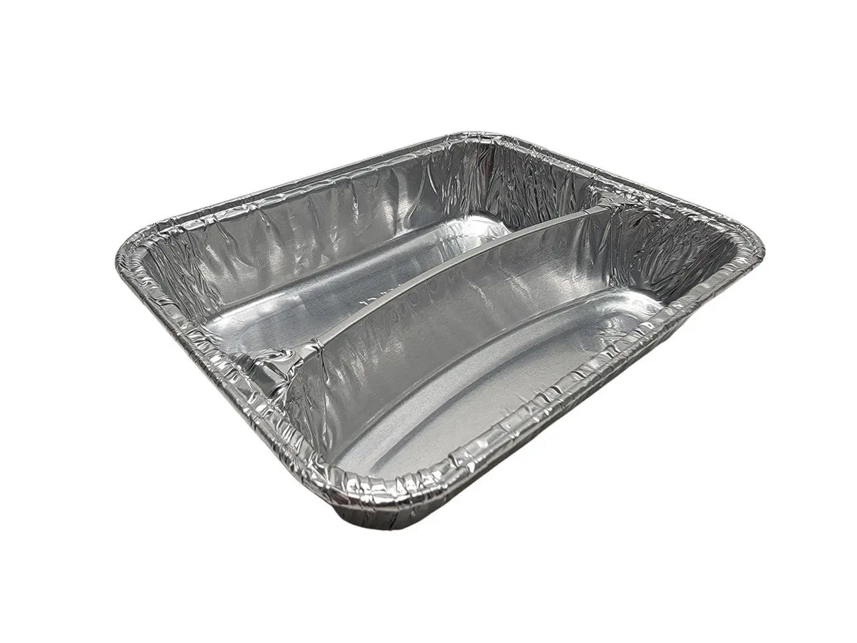 Disposable Aluminum Foil Two-Compartment Hot Dog Tray - Case of 1000- #215 Durable Packaging