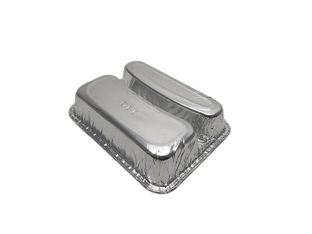 Disposable Aluminum Foil Two-Compartment Hot Dog Tray - Case of 1000- #215 Durable Packaging