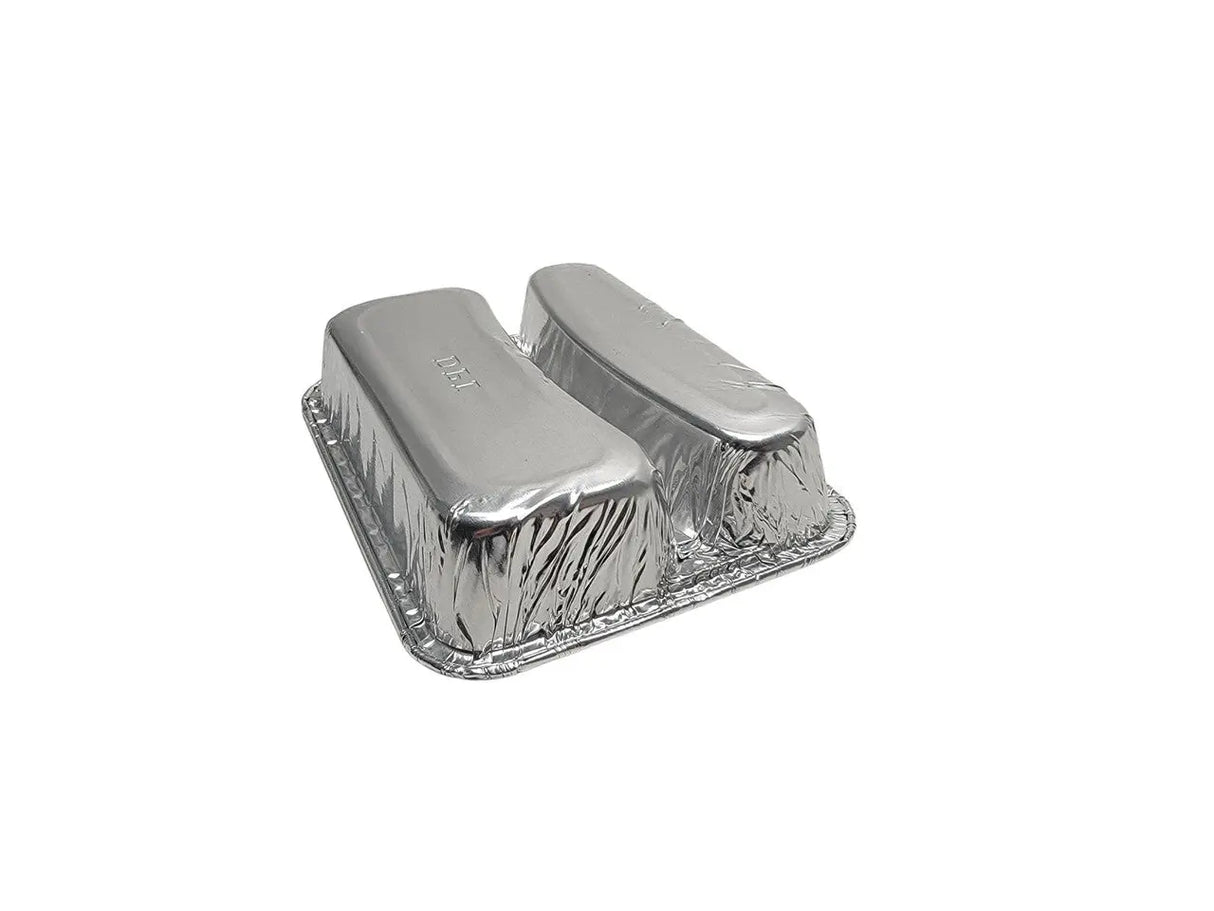 Disposable Aluminum Foil Two-Compartment Hot Dog Tray - Case of 1000- #215 Durable Packaging