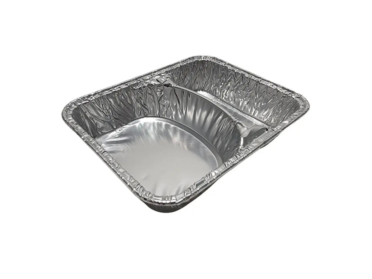 Aluminum Foil Two Compartment School Hamburger Tray - Case of 1000 - #225 Durable Packaging
