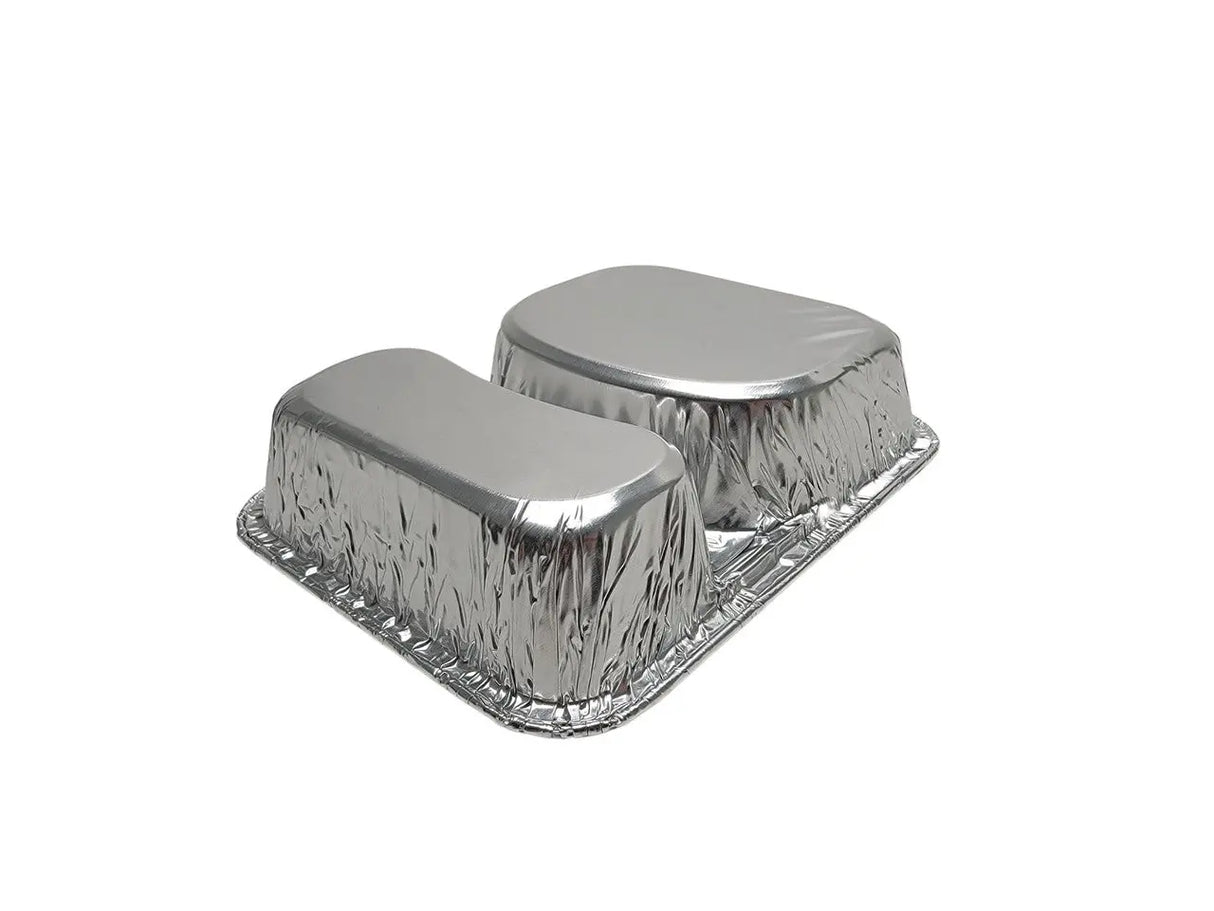 Aluminum Foil Two Compartment School Hamburger Tray - Case of 1000 - #225 Durable Packaging