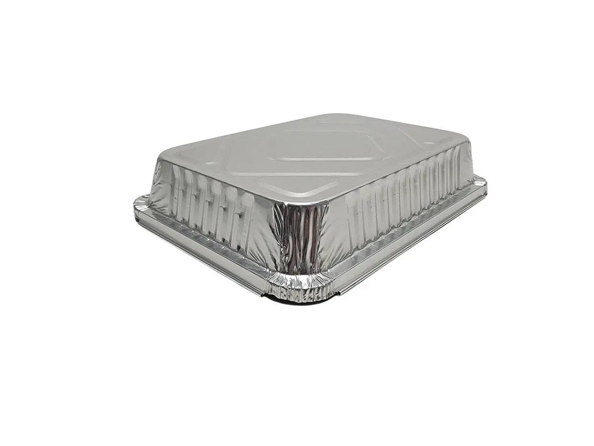 1½ lb. Shallow Oblong Foil Pan with Board Lid - Case of 500  #230L Durable Packaging