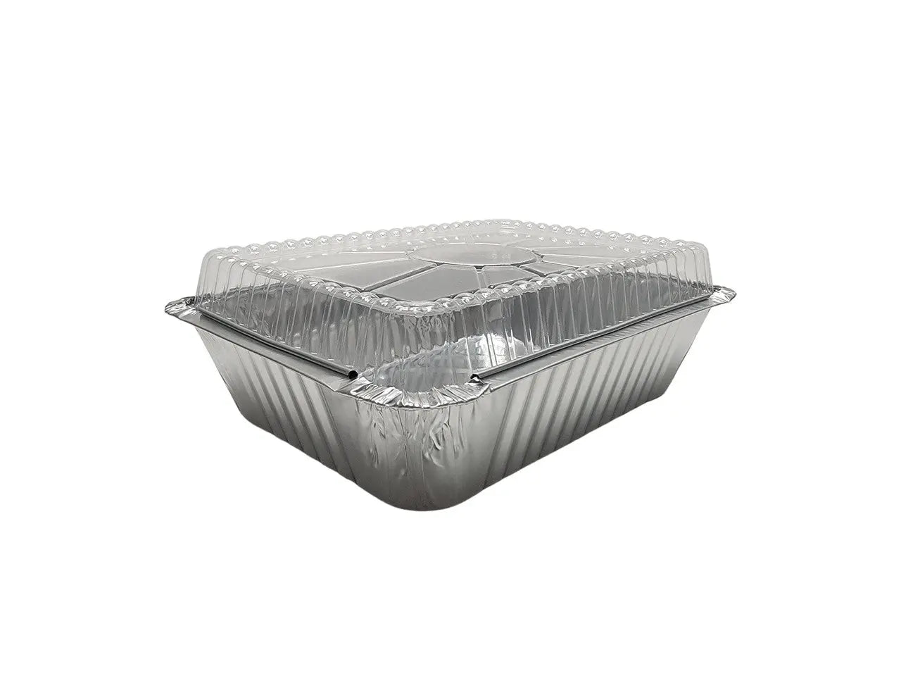 2-1/2 lb. Heavy Foil Carryout Pan with Plastic Lid - Case of 500 - #6421P KitchenDance