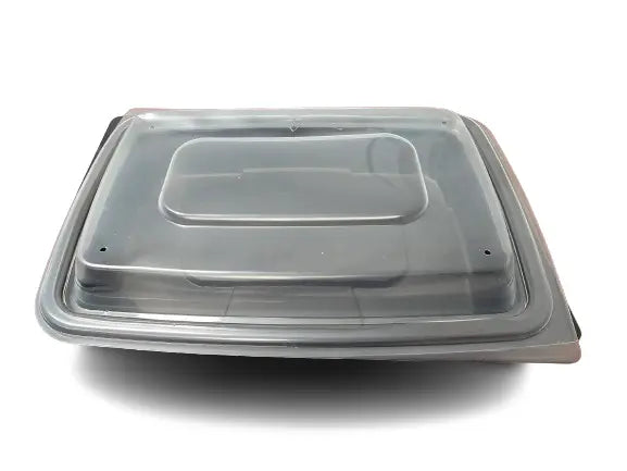 Cruiser® Ware 10.3″ X 7.2″ Black 32 oz. MFPP Entrée Base w/ Lid Combo - Case of 240 - #CT784-WL D & W Fine pack