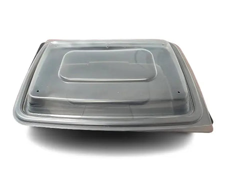 Cruiser® Ware 10.3″ X 7.2″ Black 32 oz. MFPP Entrée Base w/ Lid Combo - Case of 240 - #CT784-WL D & W Fine pack