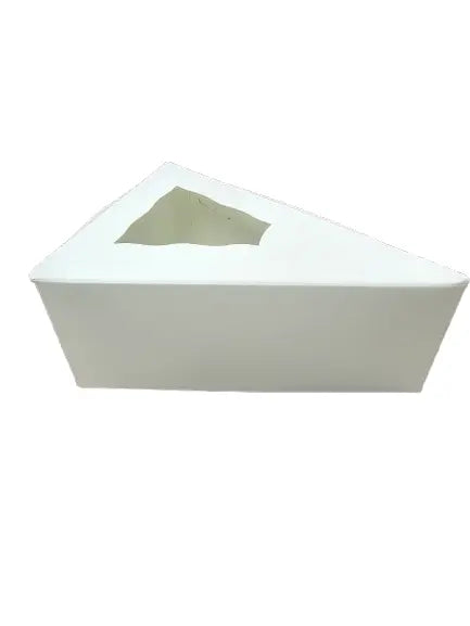 6 3/8" x 4 1/4" x 2 1/2" White Pie Slice Box with Window - Case of 100 BRP Box shop