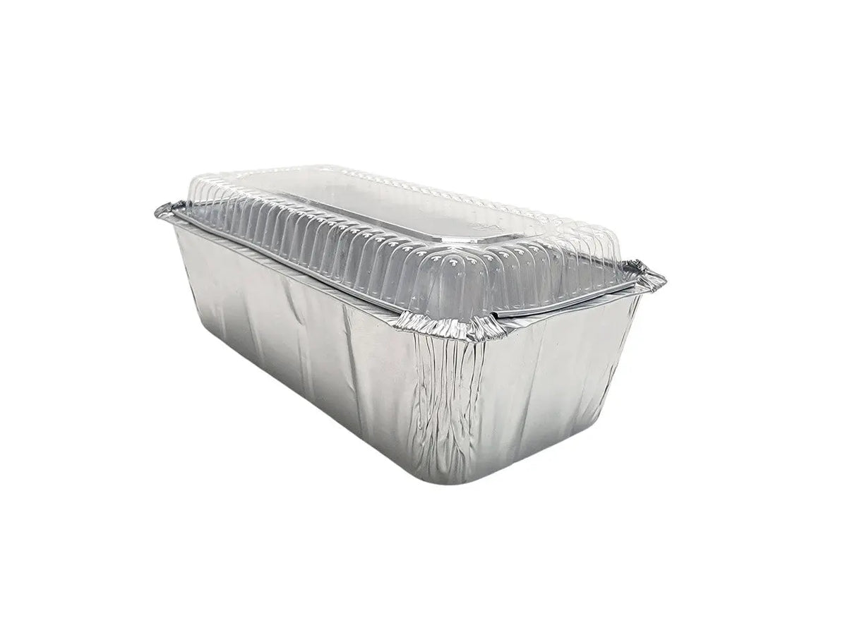 2 lb. Disposable Foil  Loaf Pan with Crimp-on Plastic Lid - Case of 500 -  #212P D & W Fine pack
